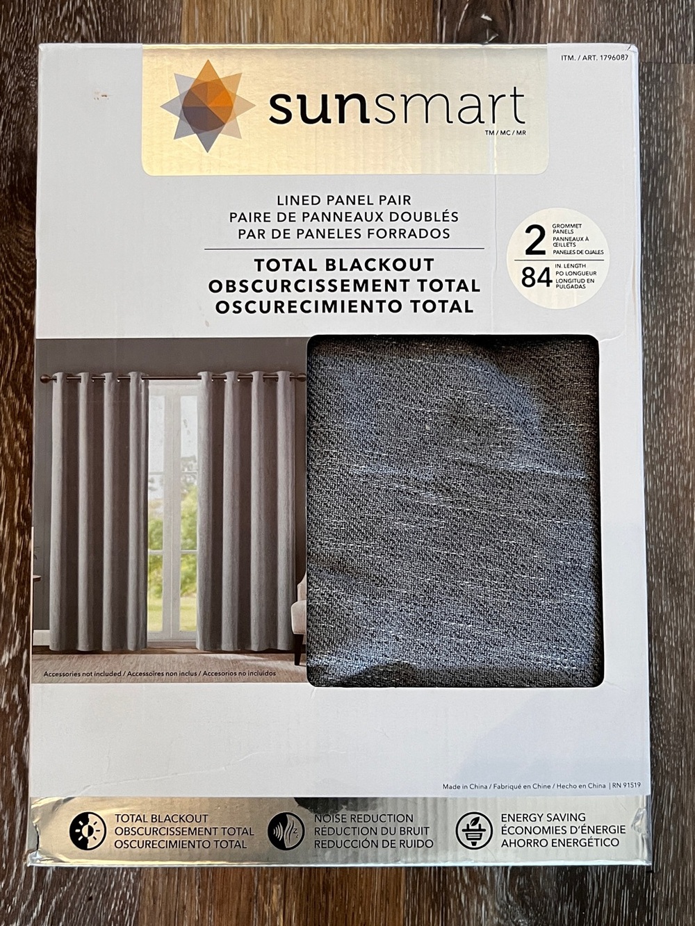 🔨🩶NWT SUNSMART TOTAL BLACKOUT LINED DRAPES/CURTAINS SET 2🩶🔨